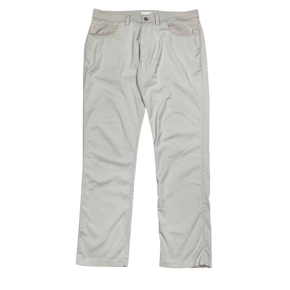 Tasc Motion Pants Mens 35 (Fits 36x31) Tan Tailored Fit Bamboo Golf Performance